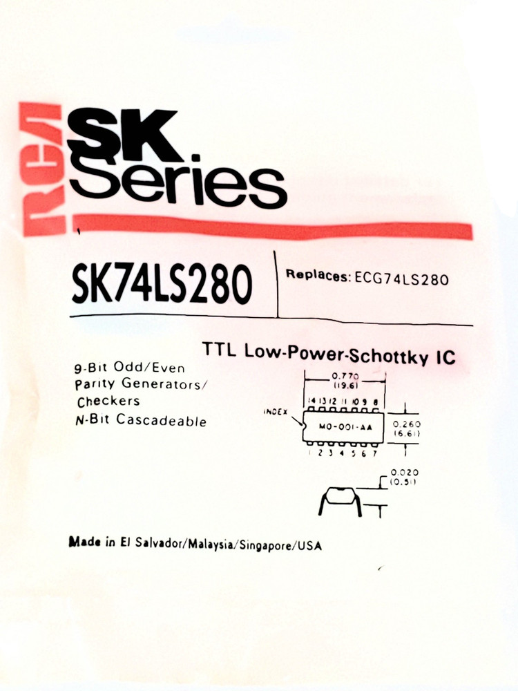 NTE74LS280 Original” NTE TTL IC 14P DIP AKA SK74LS280 1 pc