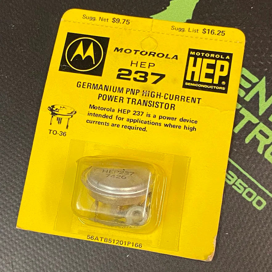 HEP237 – MOTOROLA – Germanium PNP Transistor High Power, High Gain Amplifier NTE