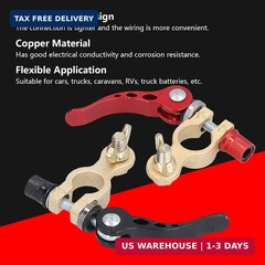 Watris Veiyi Battery Terminal Connectors, 2PCS Positive Negative Car Battery Ter