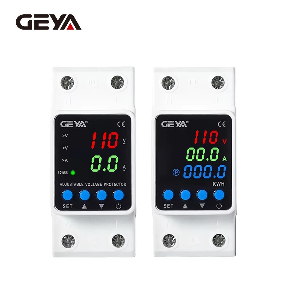 GEYA GPS6 Digital Display Voltage Current KWH Protector Protect 2P 63A 110V