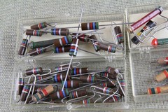 LOT ELECTRONIC COMPONENTS MIXED RESISTORS MAYBE SOME CAPACITORS NOS