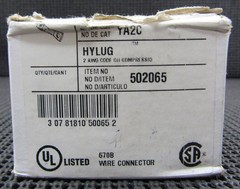 BURNDY YA2C 2AWG 1-HOLE STRAIGHT-BARREL COMPRESSION LUG – LOT OF 5 / NEW NO BOX
