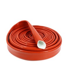 Silicone / Fibreglass Fire Sleeving Protective Heat Shield Sleeve 4mm to 100mm