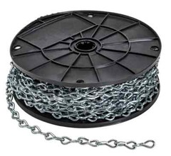 Jack Chain – Steel, Zinc Plated – Suspends Fixtures – 100′ / Roll. 29 lb rating
