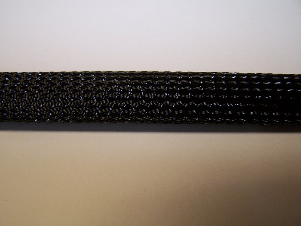 5′ Braided black flex expandable 1″ wire loom sleeve sheathing Harley + others