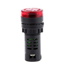 2 Pack New DC 12V Red LED Buzzer Alarm Signal Indicator Flash Light Panel Mount