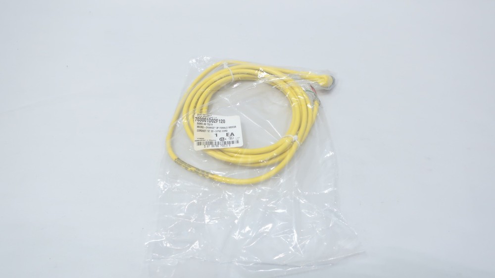 Brad Harrison 703001D02F120 Micro-change 3p Female 90deg Cordset Cable 12ft