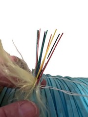 NEW Fiber Optic Cable Turq. Blue 1000 foot Spool Reel of 12 Fiber w/ Aramid Yarn