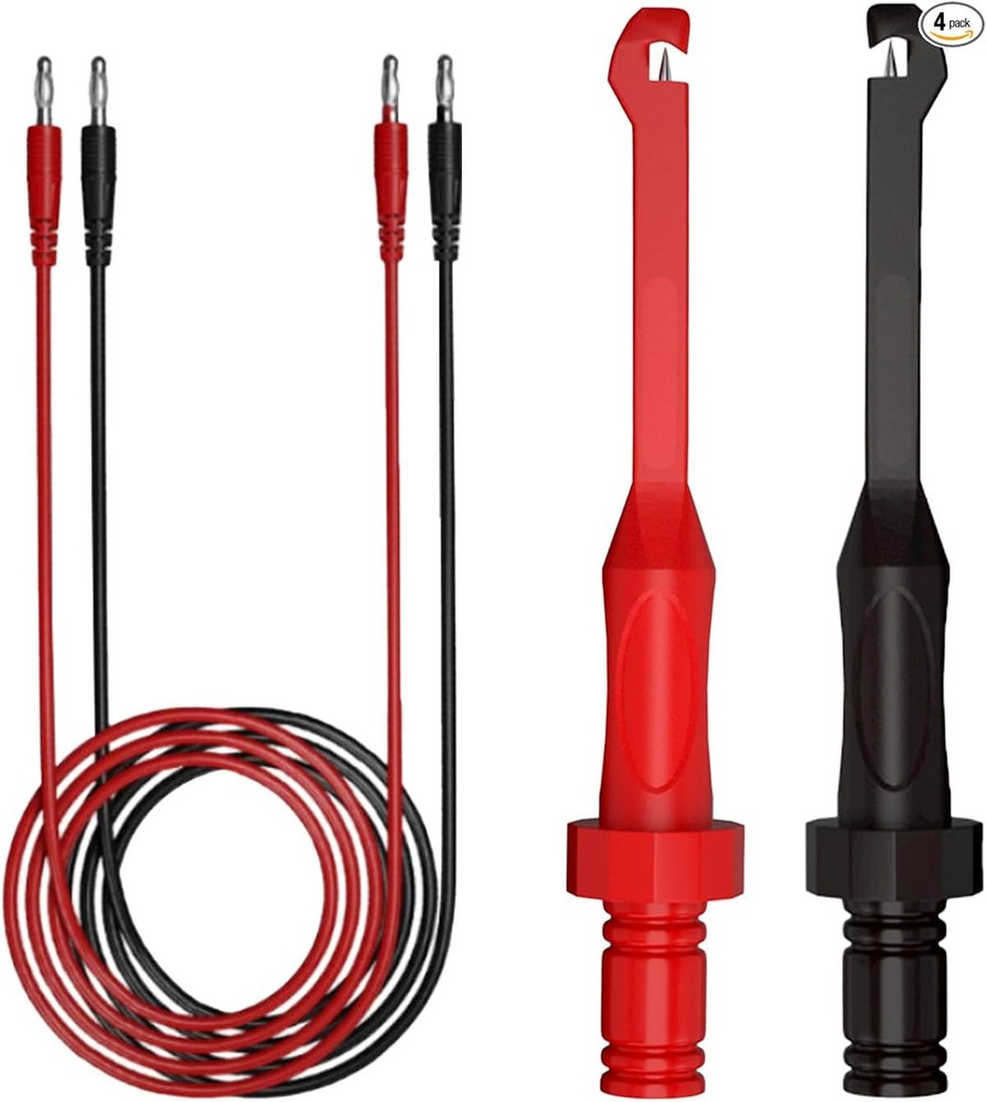 2PCS Multimeter Automotive Test Leads Kit with Wire Piercing Probe Clip, 4mm Ban
