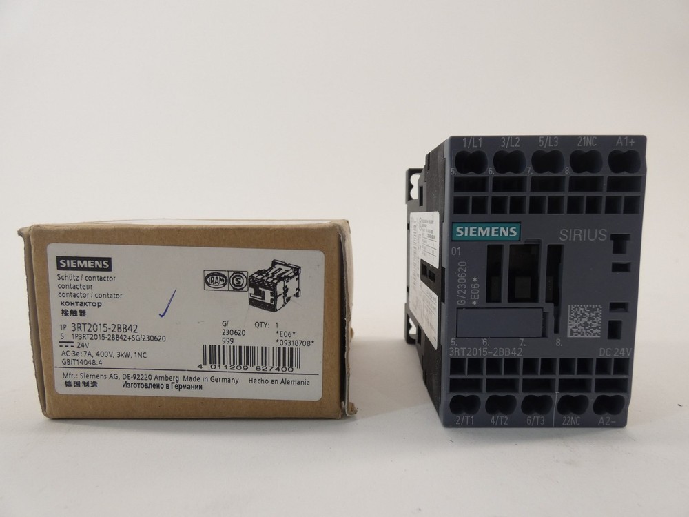 Siemens 3RT2015-2BB42 Contactor 7A 24VDC Sirius – NEW Surplus!