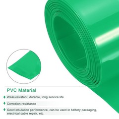 Battery Wrap 80mm Flat 18ft PVC Heat Shrink Tube Wraps Green
