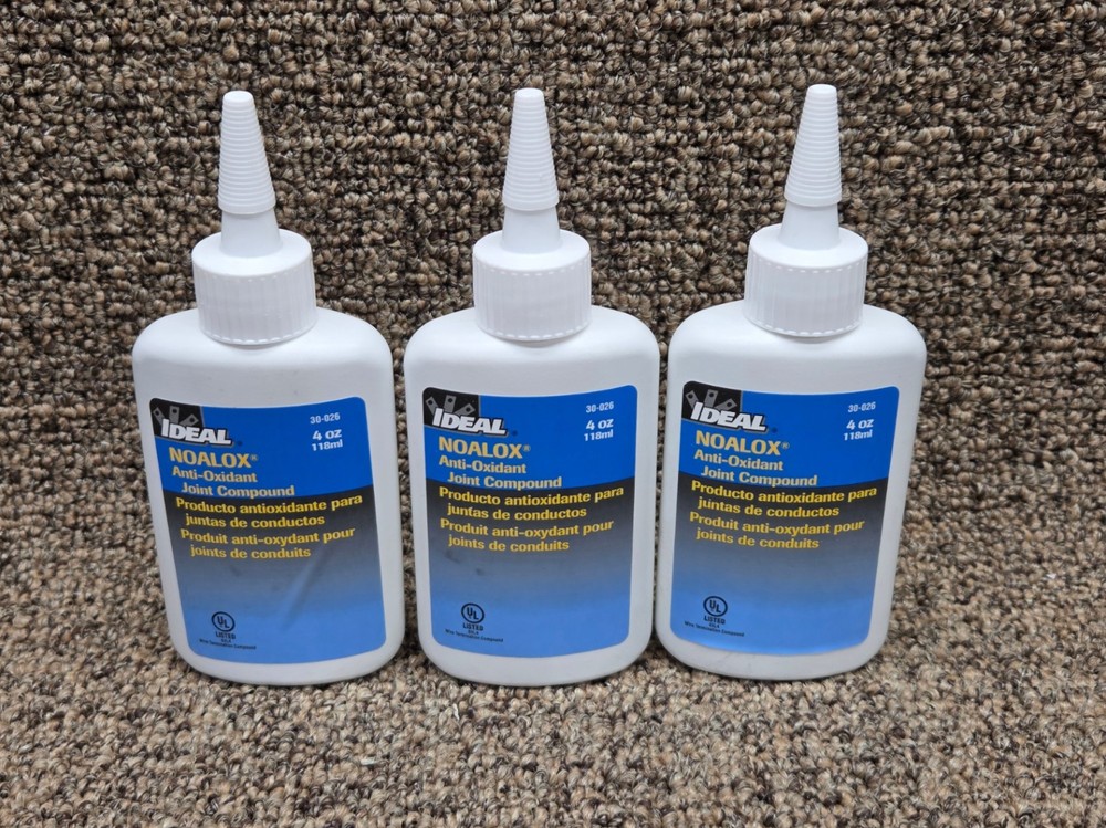 Lot of 3 IDEAL Noalox Anti-Oxidant Compound 4 oz Bottle 30-026