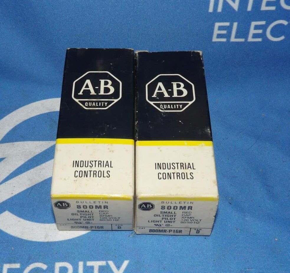 Lot of 2 NIB Allen Bradley 800MR-P16R Series D Small Oiltight Pilot Light + 1…