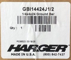 Harger GBI14424J Electrotinned Ground Bar 63-Hole 1/4x4x24″ J Pattern 2/4 Pack