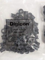 Lot of 200 DIGICON 202477 Long Sealing Sleeves, 1/2-Inch Top Hat Rubber Grommets
