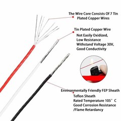 PTFE Cable Wire 26-40 AWG Electronic Wire Flexible Tinned Copper Cable UL10064