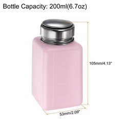 3pcs Solvent Alcohol Dispensers 200ml Push Down Liquid Dispenser Pump, Pink