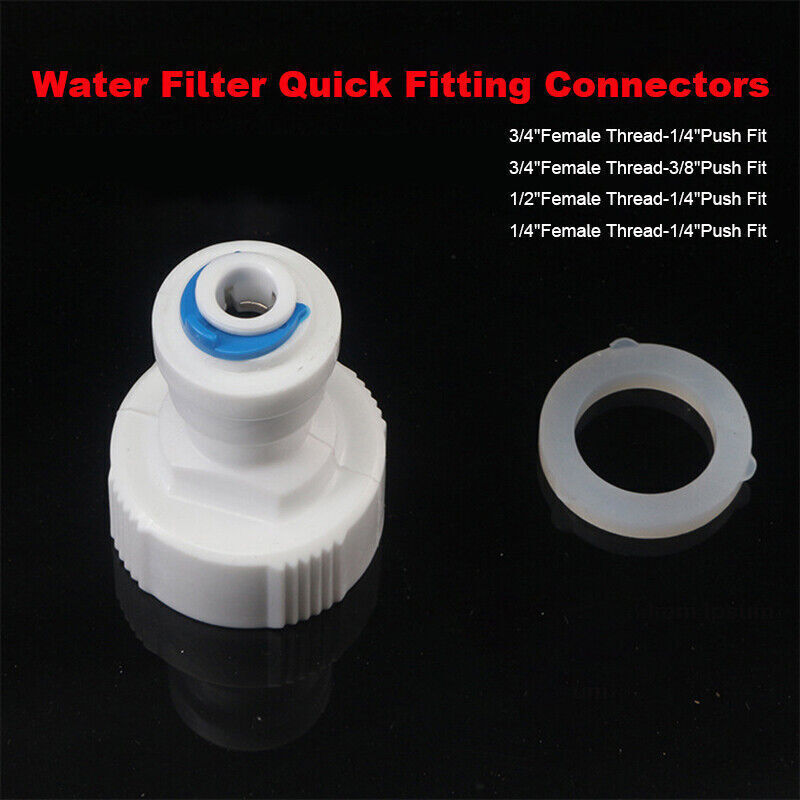 1/4″ Push Fit -1/4″ Female Thread PE Pipe Fitting Hose Quick Connector Muti-size