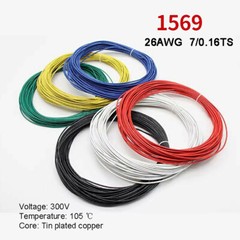 26AWG Stranded Tinned Copper Insulated Cable Wire Flexible Hookup Cable 300V