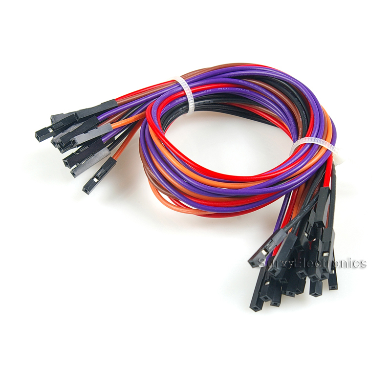 25pcs AWG 24AWG 2.54mm Dupont Jumper Wire 25cm cable Line 1p-1p pin connector