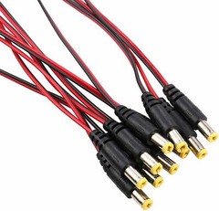 DC Power Pigtial Cable 22AWG DC 2.1mm x 5.5mm Male and Female Connectors