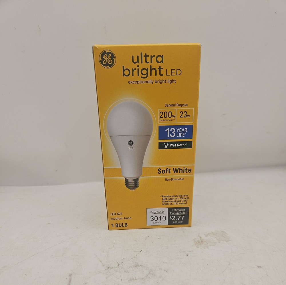 GE 200W Ultra Bright A21 LED Light Bulb Daylight, 3010 Lumens, 23 Watt