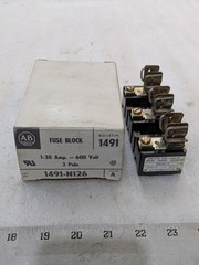 ALLEN BRADLEY FUSE BLOCK X-401978 1491-N126 600VOLTS 30AMPS