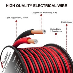 Tiras De Led Electricas De Conexion De Cable Rojo Negro De 2 Pines, Calibre …