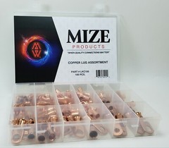Mize Wire 100 Pc Copper Lug Assortment 6GA – 2/0 GA Made in USA Free Shipping