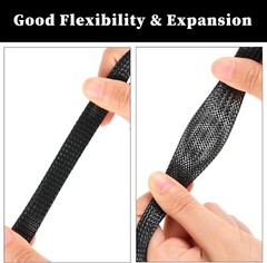 100 FT. 1″ Black Expandable Wire Cable Sleeving Sheathing Braided Loom Tubing