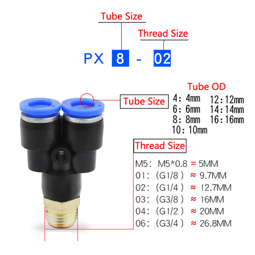 1Pcs Pneumatic Push In Fittings Air Hose Quick Connector to Thread Pipe Adapters