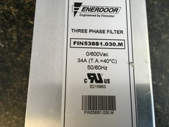 Enerdoor FIN538S1.030.M Three Phase Line Filter, 600VAC 34A, 50/60Hz (KB)