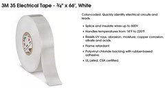 LOT OF 3 SCOTCH 3M PROFESSIONAL GRADE VINYL ELECTRICAL TAPE 35 WHITE CANADA MADE