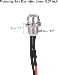LED Signal Indicator Lights 24 Volt AC DC 8mm Panel Mount Me Voltage: 24 Volts