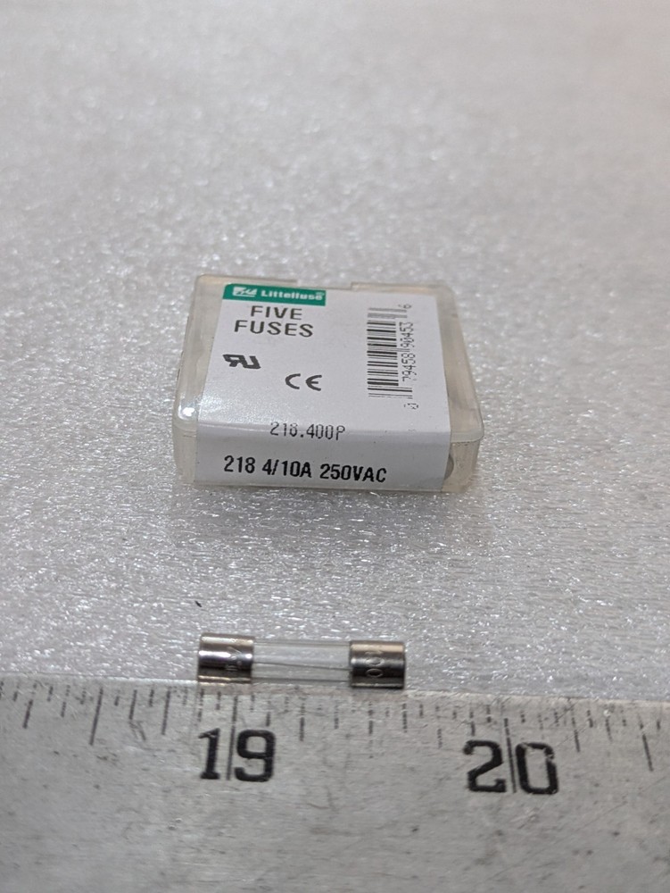 Littelfuse 218 4/10A 250VAC Glass Cartridge Fuse Slow Blow Time Delay Pack of 5