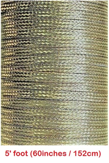 5′ (60″/152cm) x 0.35″ Copper Ground Strap, Tin Plated, Cable/Wire, Flat Braided