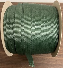 3/4″ x 500′ 2400# tensile polyester pull tape, mule tape, webbing, Green, USA