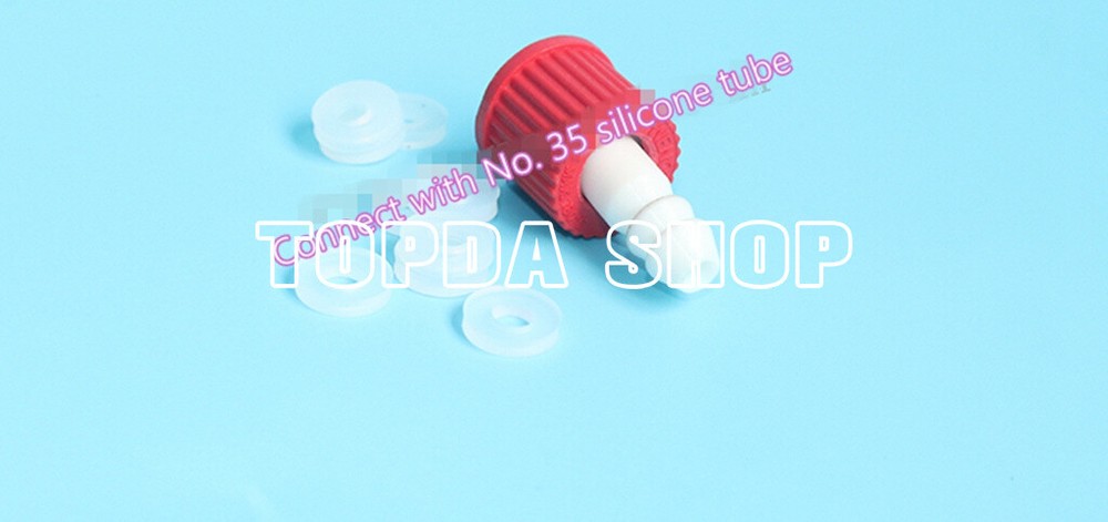 2pc Spiral straight pipe with GL14 screw cap, PBT imported 180℃-resistant red