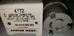 ARROW HART 4772, Locking Connector 15A 277VAC 2P 3W Ground, 1 pc