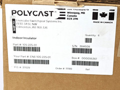 Box Of 6 Polycast 105-225-01 Indoor Insulator *NEW*