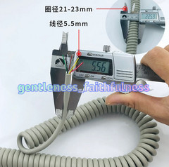 9 Core 26AWG Coiled Cord Gray Spiral Retractable Cable 2 Individually Shielded