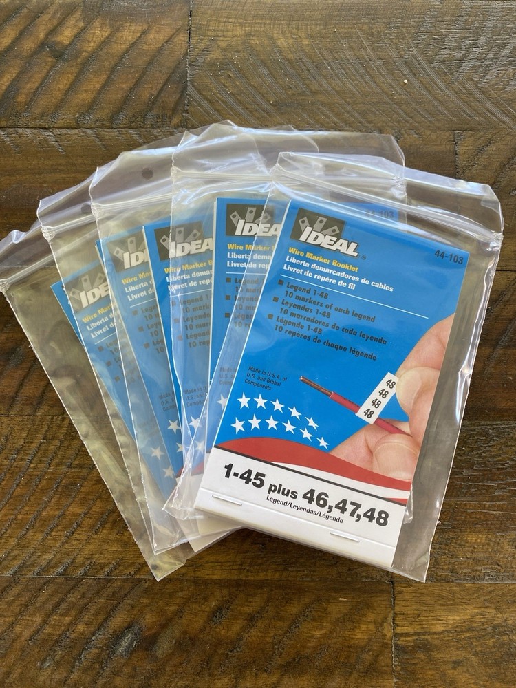 QTY:5 Ideal 44-103 Wire Marker Booklet, Asst 1-48.
