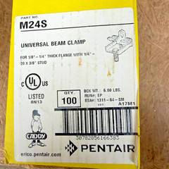 82 Erico Caddy M24S 1/4″ Rod Steel Hammer-On Bottom Mount Beam Clamp Flange Clip