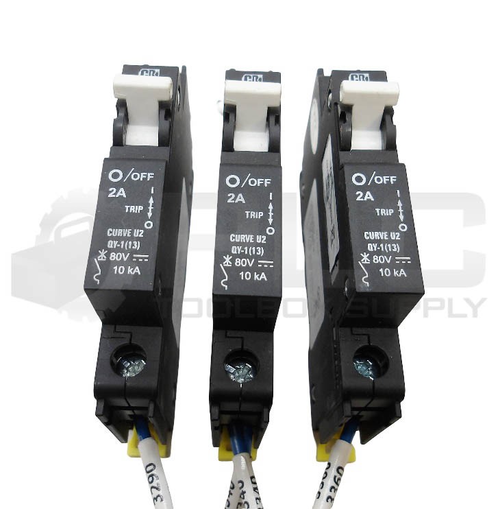 LOT OF 3 CBI GB14048.2 CIRCUIT BREAKER 2A 80V CURVE DP-3815 QY-1(13)