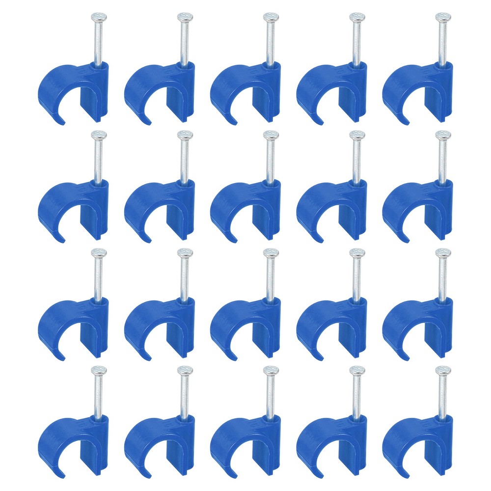 50Pcs Cable Wire Clips, Nail in Cable Clips 16mm/0.63″, Blue