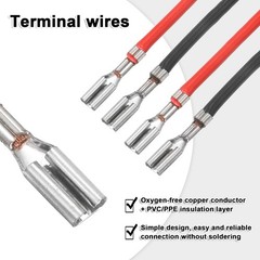 20Pcs Female Spade Crimp Terminal 2.8mm 20cm Wires, Red/Black