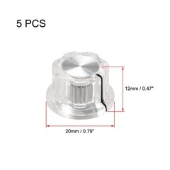 5pcs 6.4mm Shaft Hole Potentiometer Control Rotary Knobs Effect Pedal Knob Clear