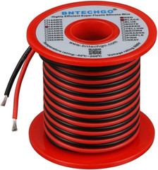 Silicone Wire Spool Red 50Ft and Black 50Ft 2 Separate Wires 18 Gauge