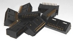 Lot of 8 – Premium BERG Right Angle 90° PCB Connector 20 Pin Shrouded Header