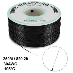 Wrapping Wire Tin Plated Copper Wire P/N DM-30-1000 30 AWG 250M Length Black